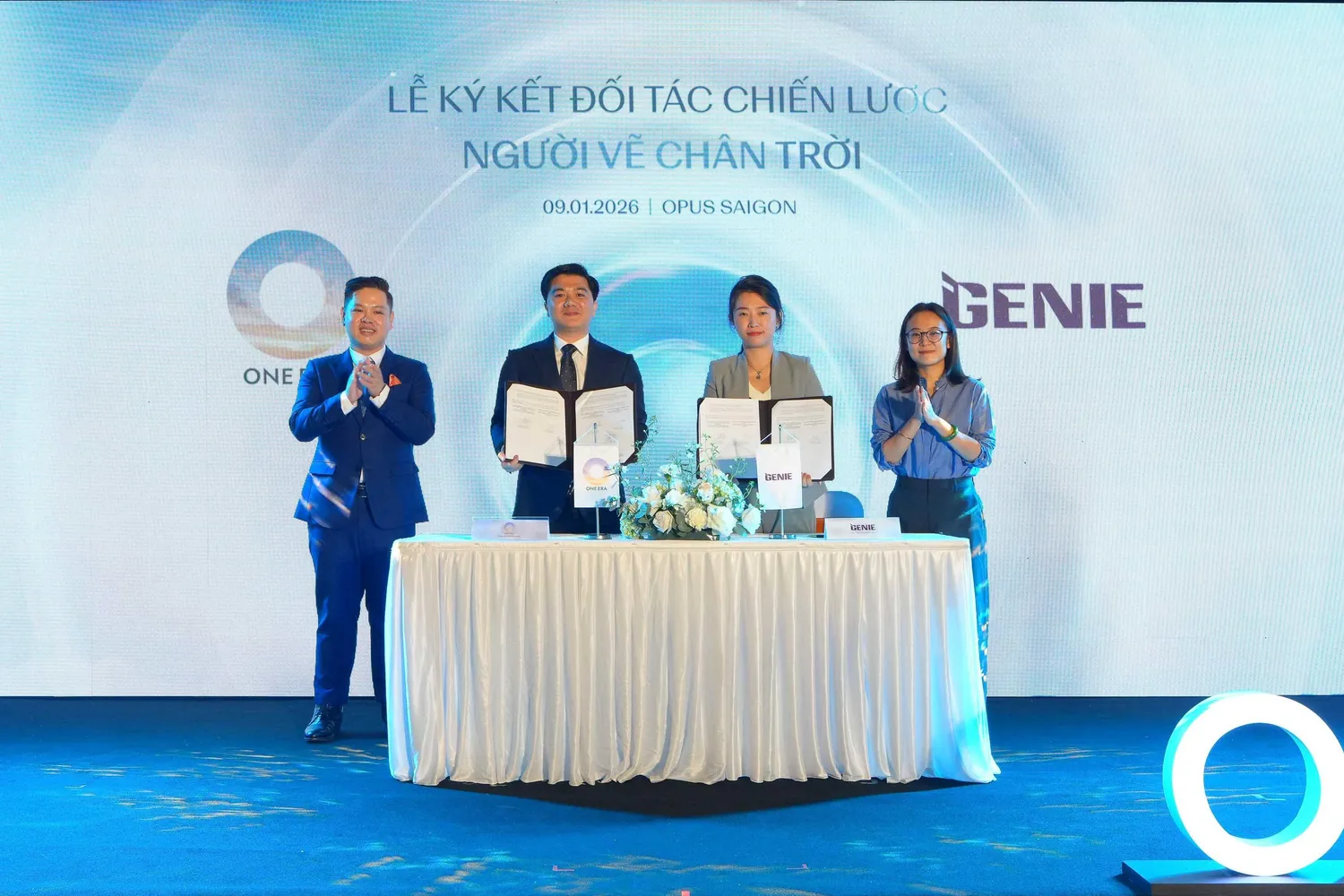 晟新 GENIE 策略合作簽約儀式，2026 年 1 月於胡志明