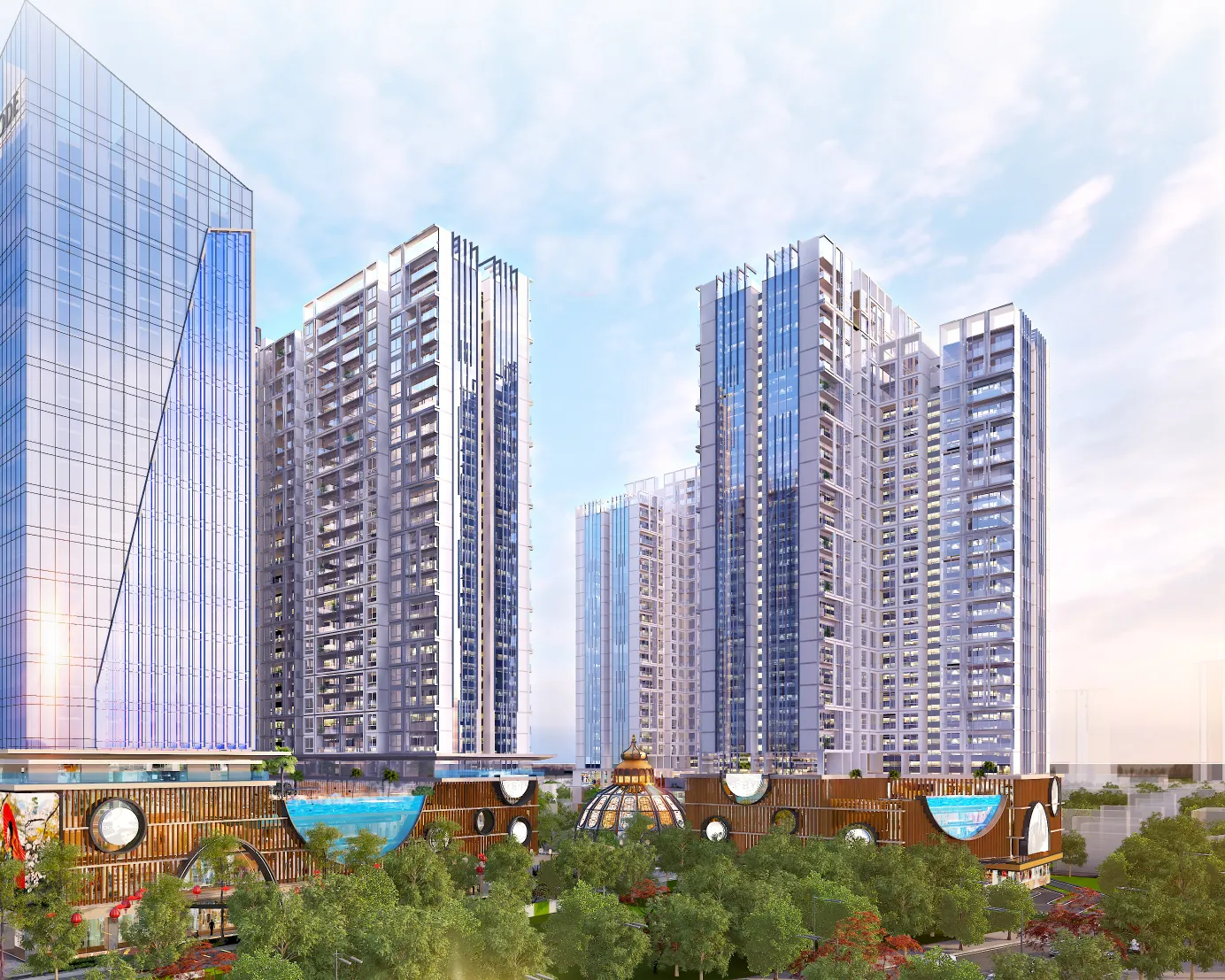 Hinode City 大樓與商業裙樓（開發商示意圖）