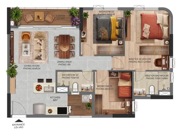 Norton Park 3 房 C1.1a 戶型圖：使用面積 88.70 ㎡