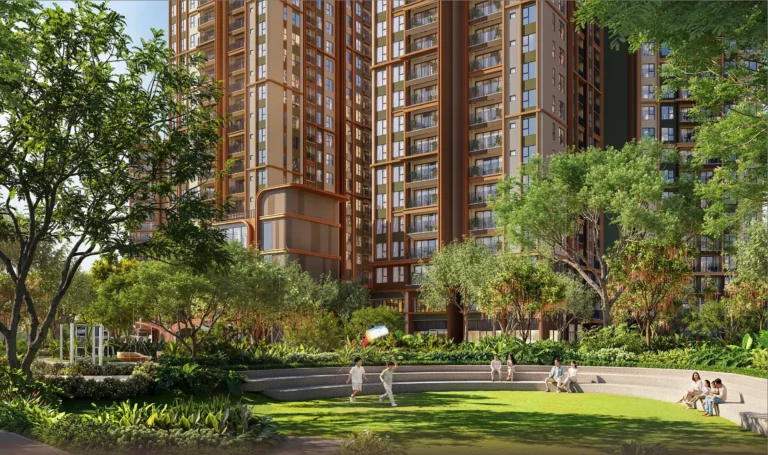 Norton Park 塔樓與社區花園（型錄示意圖）