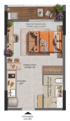 Norton Park Studio ST1.1a 戶型圖：使用面積 38.13 ㎡
