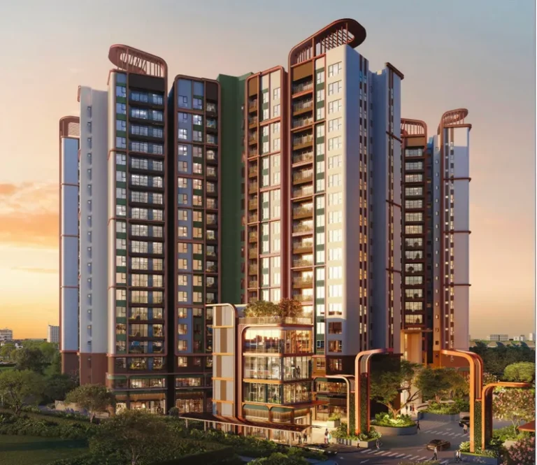 Norton Park B 區塔樓黃昏外觀（型錄示意圖）