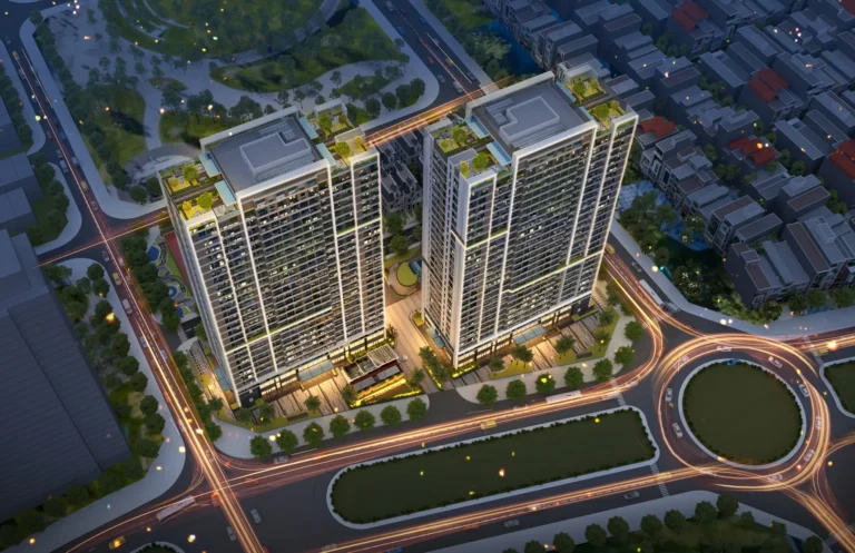 TMC Smart Home 雙塔夜景空拍（開發商示意圖）